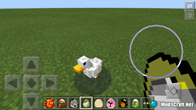 Screenshot of the duck in Minecraft