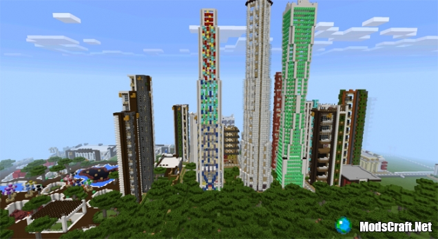 Гигантский город в Minecraft PE