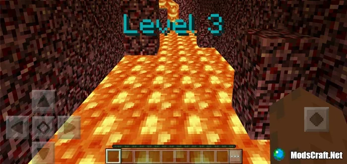 Parkour level with command blocks in the background