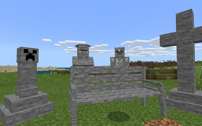 Cemetery decor in Minecraft