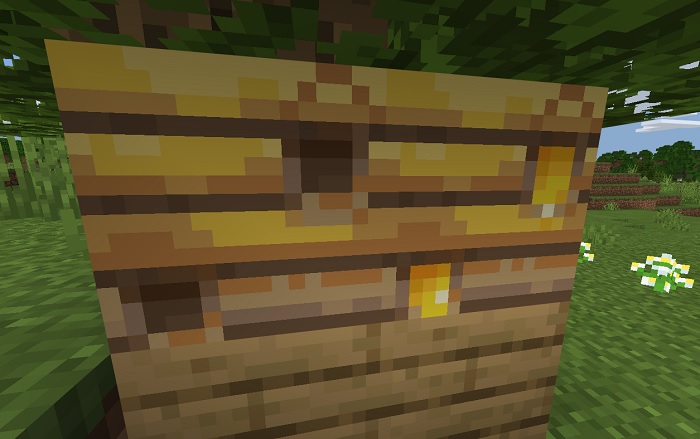 Beehive with honey in Minecraft 1.14