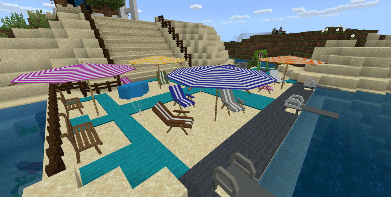 Beach decoration in Minecraft
