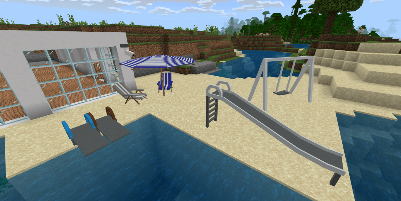 Decor for the beach in Minecraft