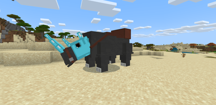 Rhinoceros with a saddle