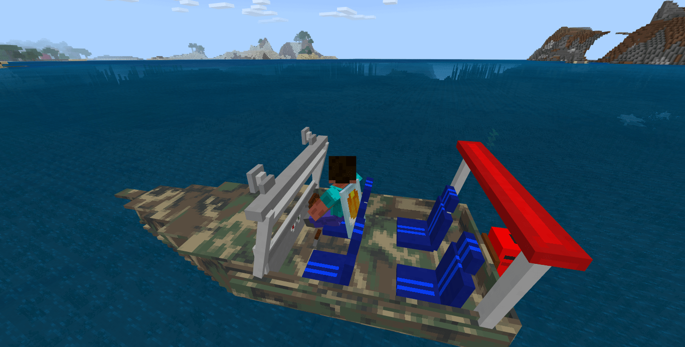 Мод Powerboats для Minecraft