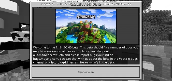 Minecraft PE Beta 1.16.100.60