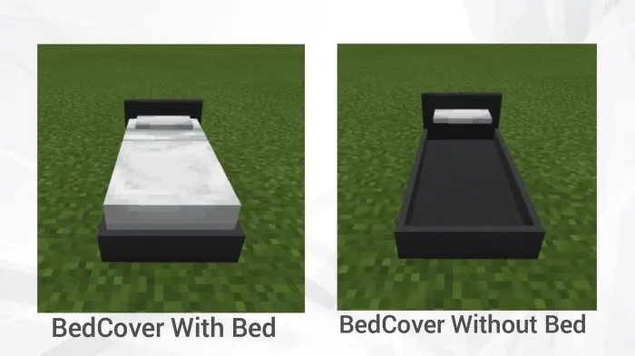 Beautiful bed cover from the furniture addon for Minecraft PE