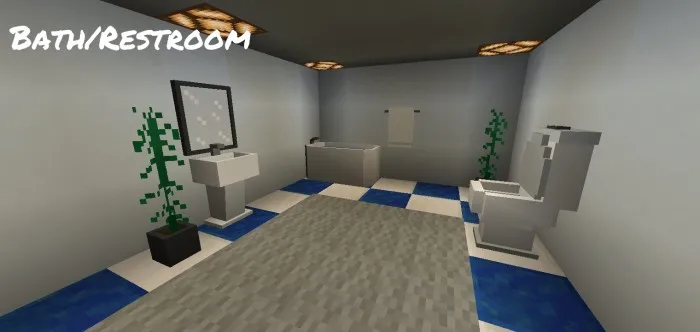 Modern bathroom interior from the furniture addon for Minecraft PE