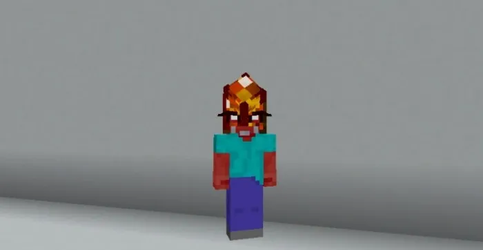 View of the jasper helmet on the player