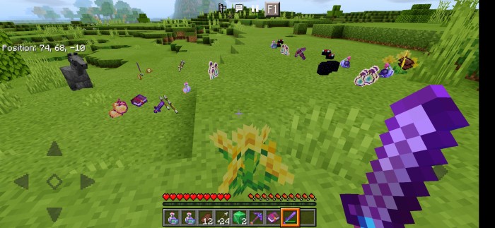 Mod: Minecraft But, Flowers Drop OP Items