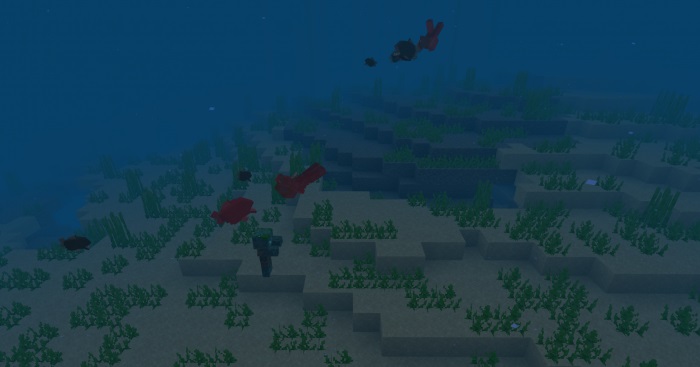 Piranhas eat in Minecraft