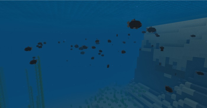 Piranhas in the waters of Minecraft