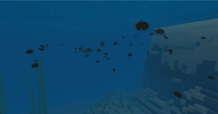 Piranhas in the waters of Minecraft