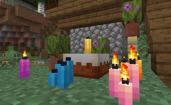 Candles in Minecraft PE 1.17