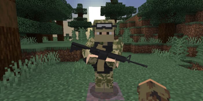 Солдат с AR15в Minecraft