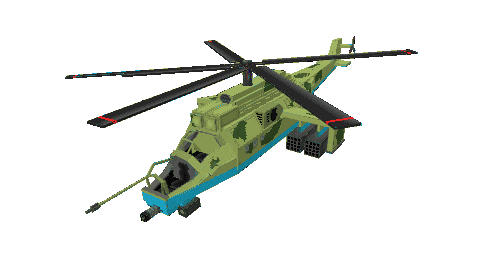 Анимация вертолета МИ-24 в Minecraft