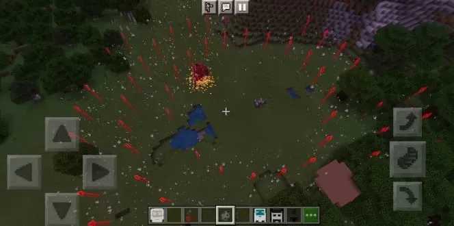 Top view of Ares' attack