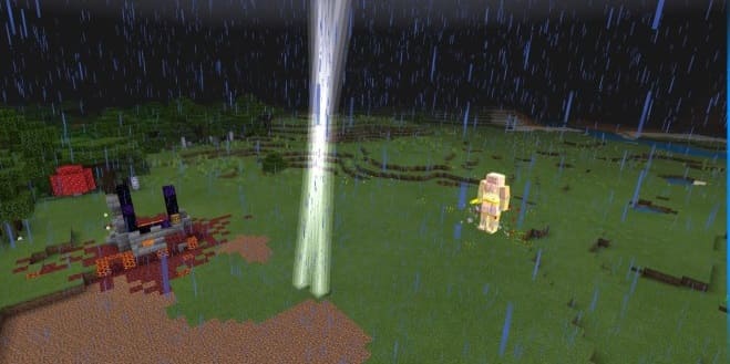 Атака молниями Зевса в Майнкрафт