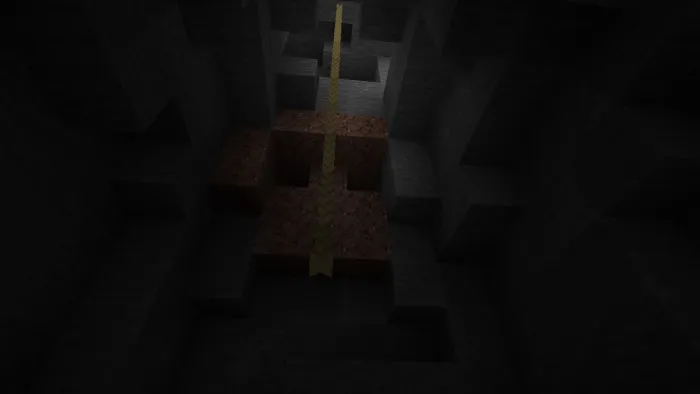 Hanging rope above a cave