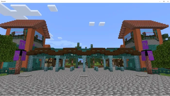 Entrance to the park with attractions