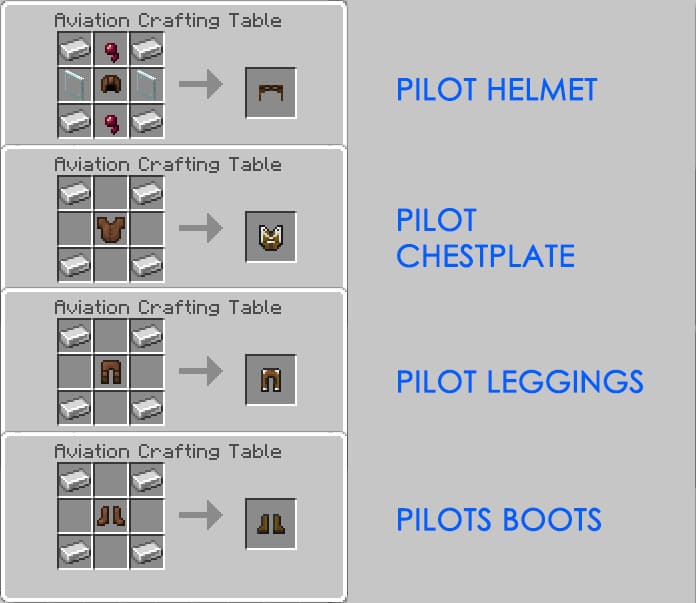 Minecraft Pilot costume recipe