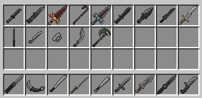 Melee weapons in Minecraft