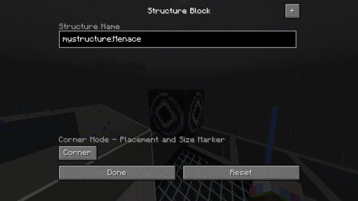 Command input window in the structural block