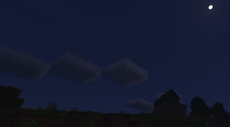 View of the night sky with shaders