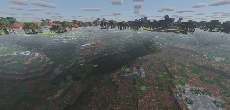 View of realistic water in Minecraft