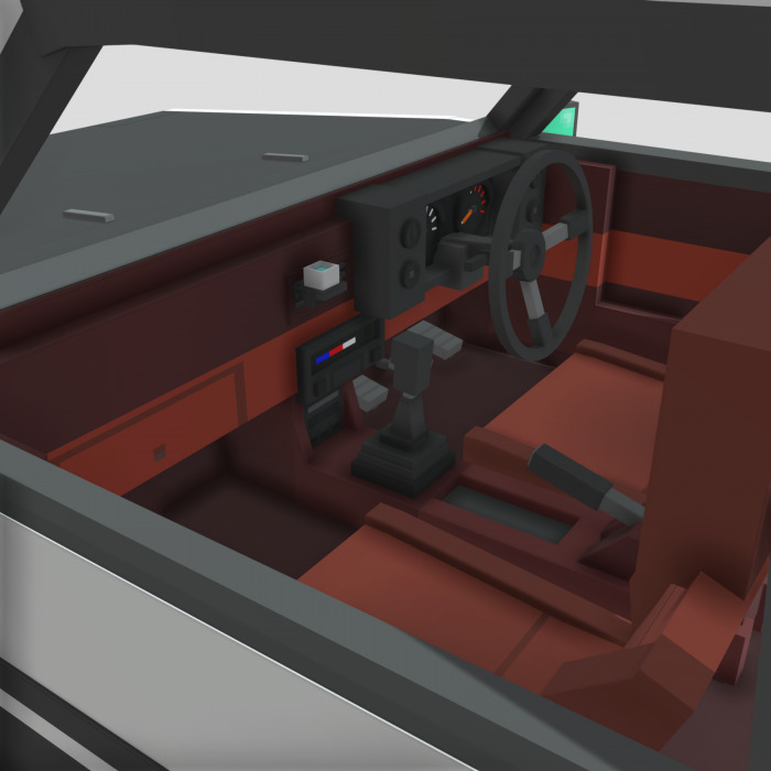 Interior of a car in Minecraft