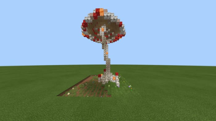 Большое дерево в виде гриба