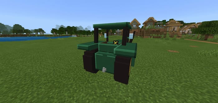 Tractor from behind in Minecraft