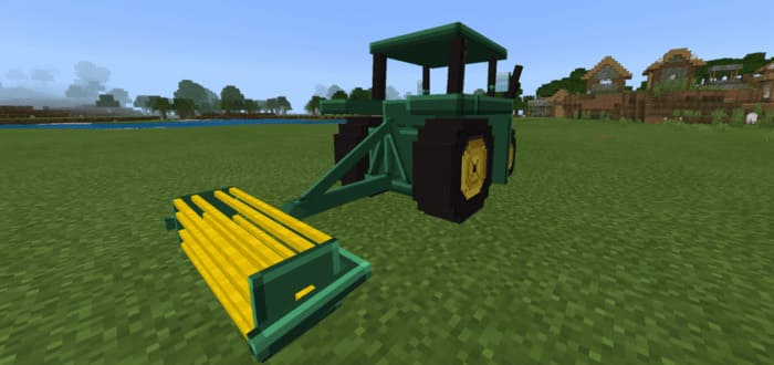 Combine harvester on a tractor