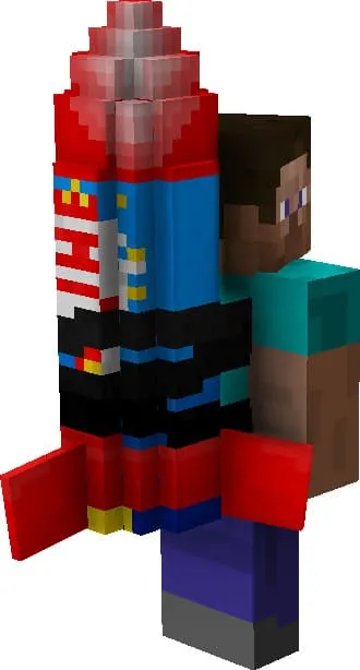 Wings in the form of a rocket in Minecraft