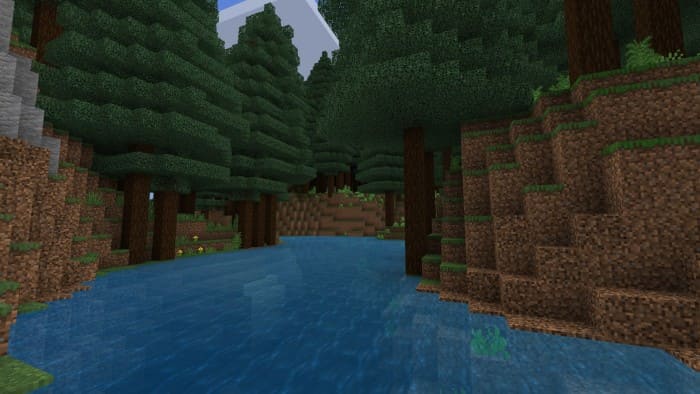 Deep river in Minecraft