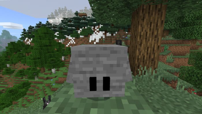 Stone block pet in Minecraft