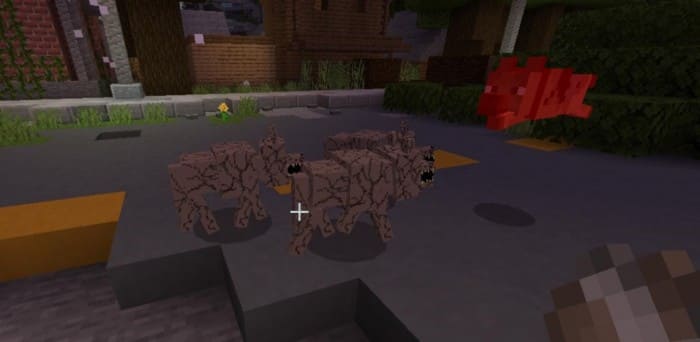 Infected dogs attack in Minecraft