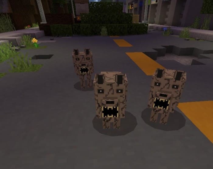 Infected dogs in Minecraft