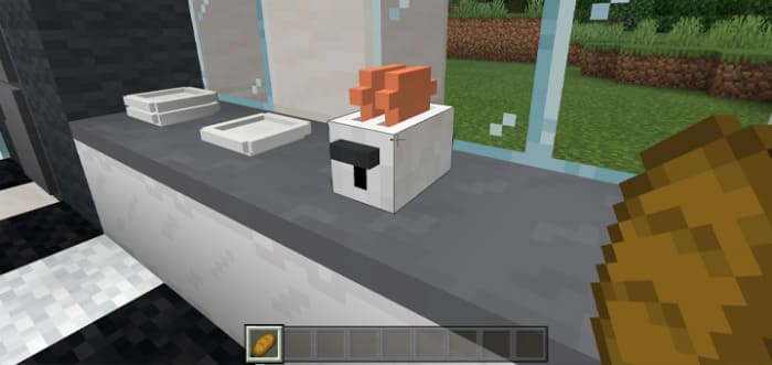 Working toaster in Minecraft