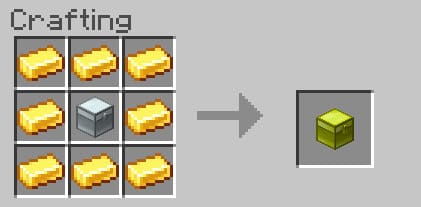 Crafting a golden chest in Minecraft