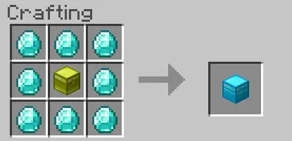 Crafting a diamond chest in Minecraft