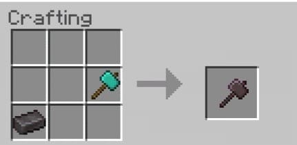 Crafting a netherite hammer