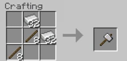 Crafting an iron hammer