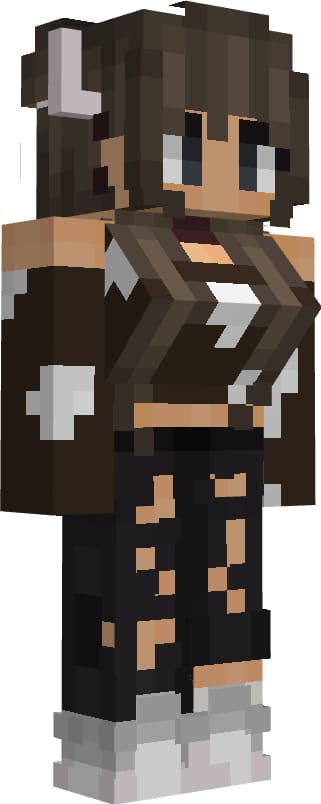 Cow girl in Minecraft