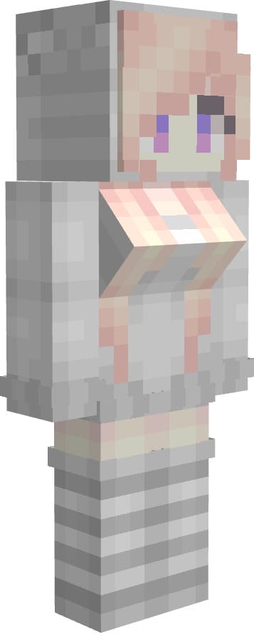Girl in the form of a sheep in Minecraft