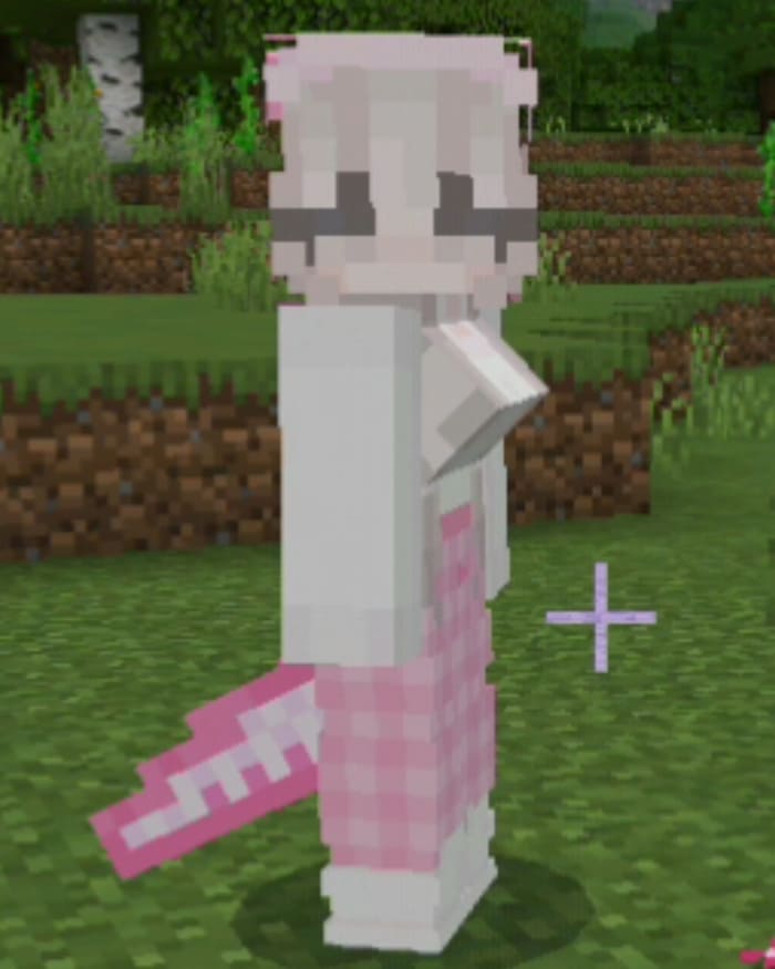 axolotl girl in Minecraft