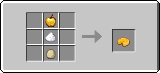 Crafting a golden apple pie in Minecraft
