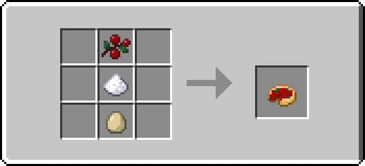 Crafting a pie with berries in Minecraft
