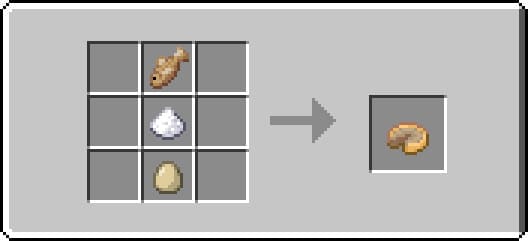 Crafting a cod pie in Minecraft