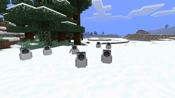 Penguins in Minecraft
